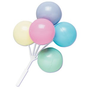Pastel Balloon Cluster Cake & Cupcake Picks