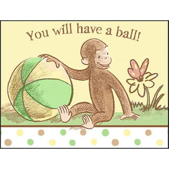 Curious George Cute and Curious Baby Party Invitations