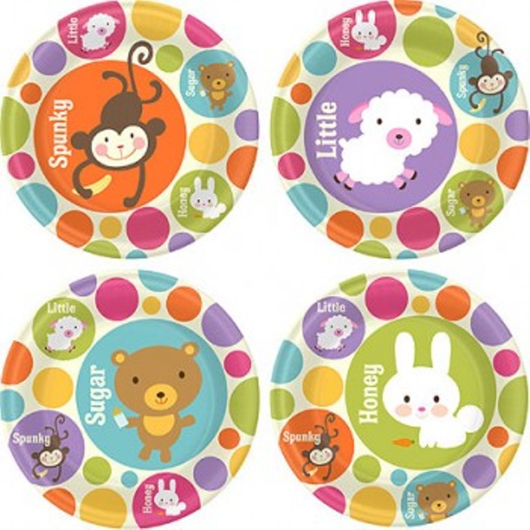 Baby Animal Dots Dinner Plates