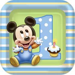 Mickey's 1st Birthday Dessert Plates