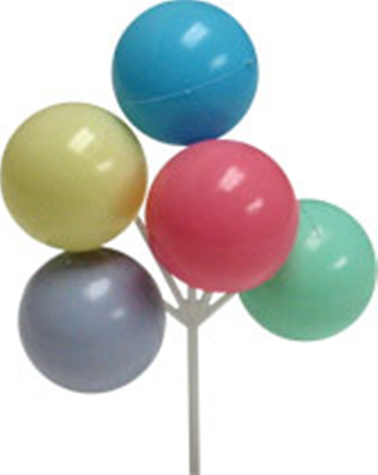 Pastel Balloon Cluster Cake & Cupcake Long Picks