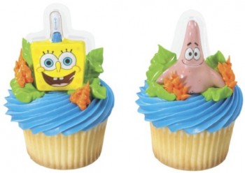 Spongebob and Patrick Pop Top Plac Cupcake Toppers