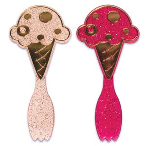 24 Ice Cream Cone Spoon Cupcake Picks
