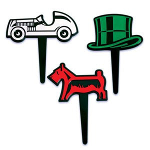 Monopoly Token Cupcake Picks - Set of 4