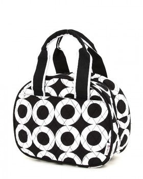 Black Quilted Circle Insulated Lunch Bag