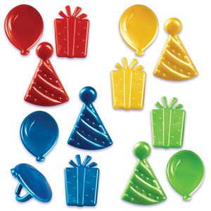 24 Happy Birthday Icons Cupcake Ring Party Favors