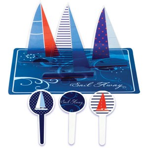Nautical Summer Sailing Flex Cake Topper Set