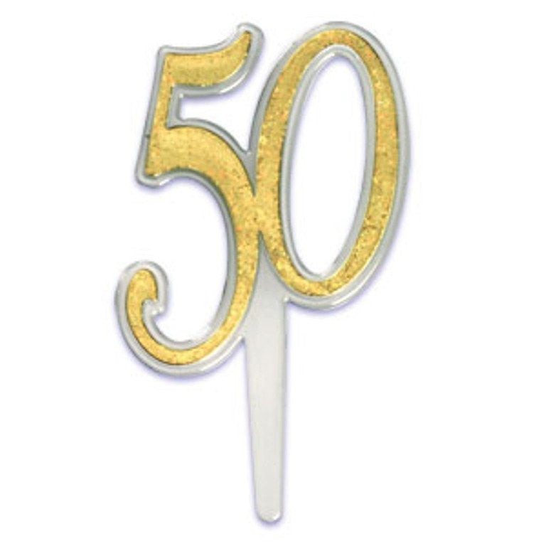 6 Gold 50th Anniversary Cupcake Topper Picks