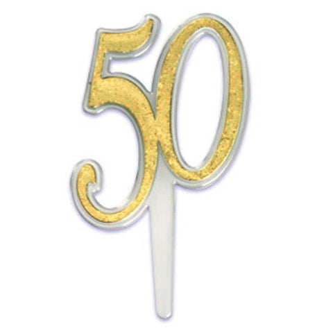 6 Gold 50th Anniversary Cupcake Topper Picks