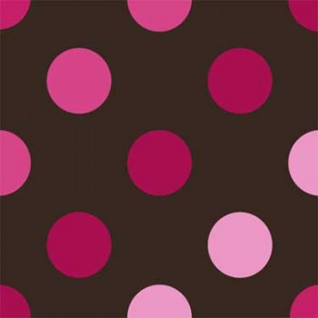 Pink and Hot Chocolate Polka Dot Party Beverage Napkins