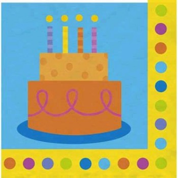 Birthday Fun Dots Luncheon Napkins