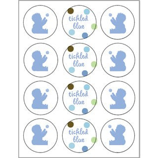 Tickled Blue Baby Shower Envelope Seals
