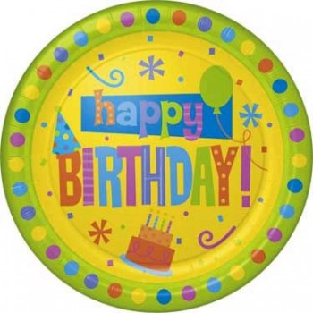Birthday Fun Dots Dinner Plates
