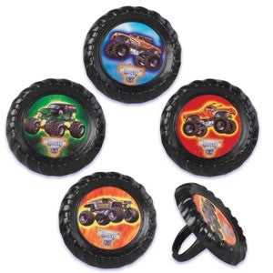 24 Monster Jam Cupcake Topper Rings