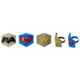 24 Batman v. Superman: Dawn of Justice Emblem Cupcake Rings Cake Decor Toppers