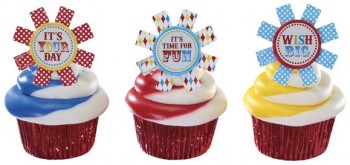 12 Birthday Carnival (Circus) Cupcake Rings
