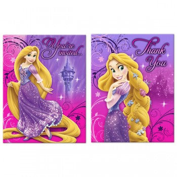 Disney Tangled Rapunzel Sparkle Party Invitations & Thank You Postcards