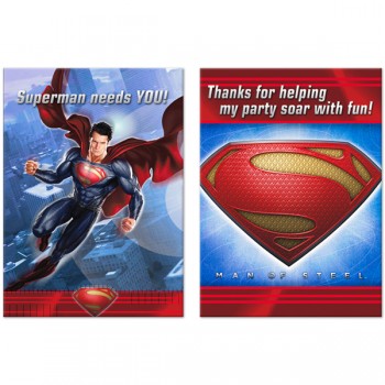 Superman Man of Steel Invitations & Thank You Notes