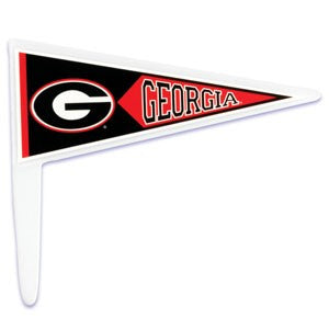 12 University of Georgia Pennant Cupcake Picks