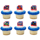 24 Justice League Cupcake Topper Rings