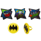 14 Batman - Pow Whooshhh Cupcake Rings Cake Decor Toppers