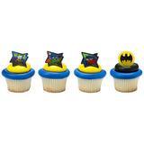 24 Batman - Pow Whooshhh Cupcake Rings Cake Decor Toppers