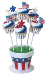 Patriotic Cupcake Bouquet Wrap and Picks Refill
