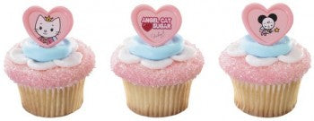24 Angel Cat Sugar Cupcake Rings