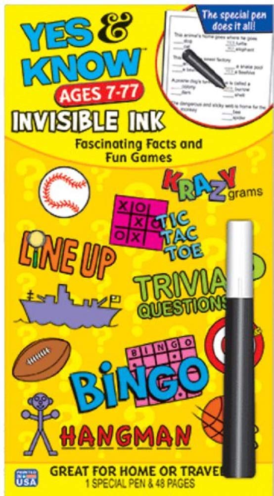 Yes & Know Invisible Ink Game Book Ages 7-77
