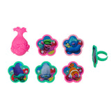 24 Dreamworks Trolls True Colors Cupcake Topper Rings
