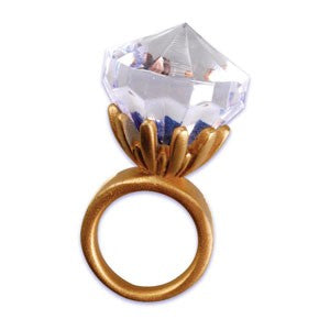 Diamond Ring in Gold Setting Cake Topper