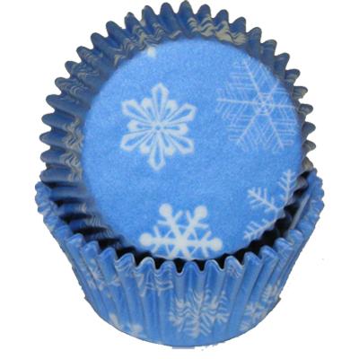 Blue with White Snowflake Cupcake Baking Cups