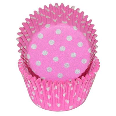 Pink with White Polka Dot Cupcake Baking Cups