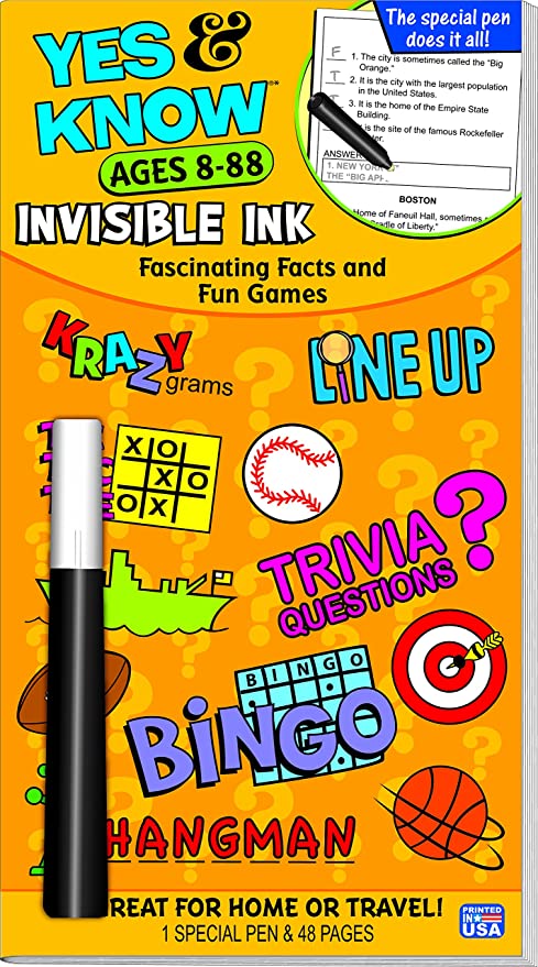Yes & Know Invisible Ink Game Book Ages 8-88