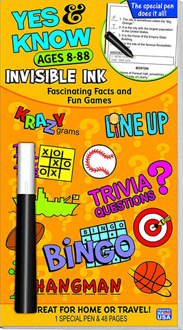 Yes & Know Invisible Ink Game Book Ages 8-88