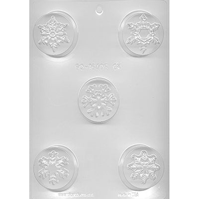 Snowflakes Round Sandwich Cookie Chocolate Mold