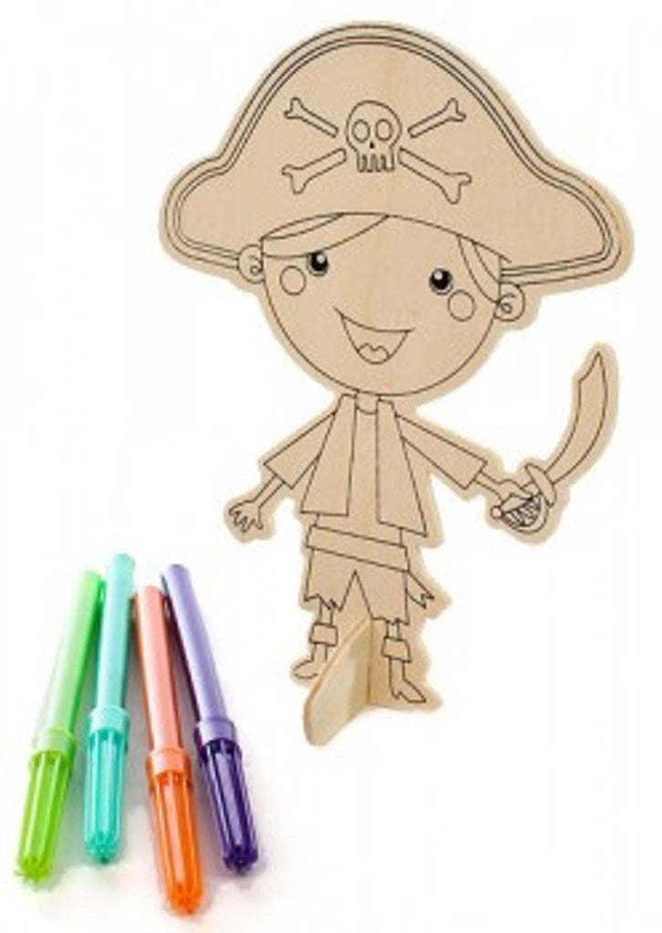 Wooden Pirate Ready to Color Kit