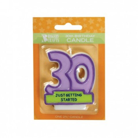 30th 30 Just Getting Started Birthday Candle