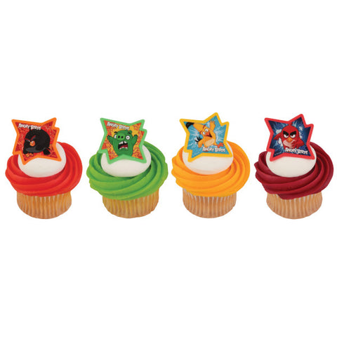 24 Angry Birds Why so Angry? Cupcake Topper Rings