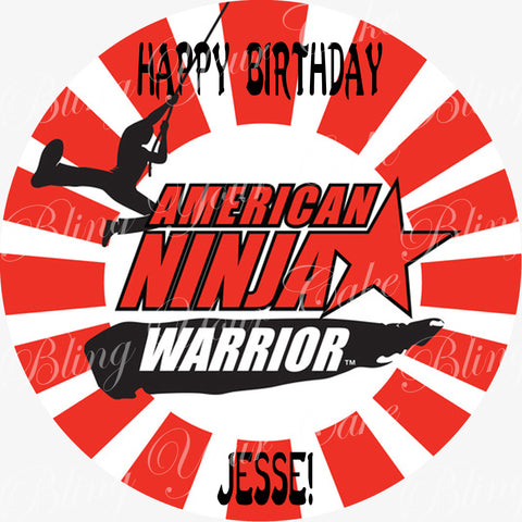 American Ninja Warrior Edible Icing Cake Decor Topper - ANW1