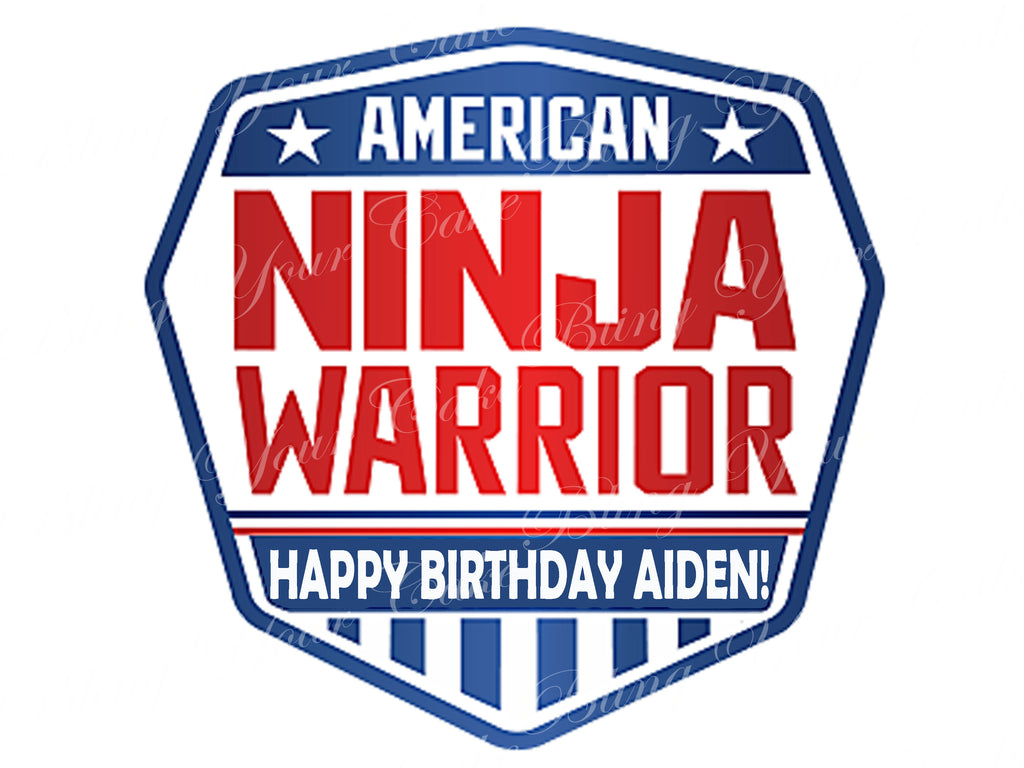 American Ninja Warrior Edible Icing Cake Decor Topper - ANW6