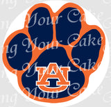 Auburn University Paw Edible Icing Sheet Cake Decor Topper - UA3