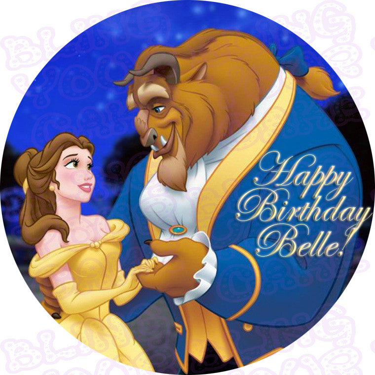 Beauty and the Beast Belle and Beast Edible Icing Cake Decor Toppers - BAB2