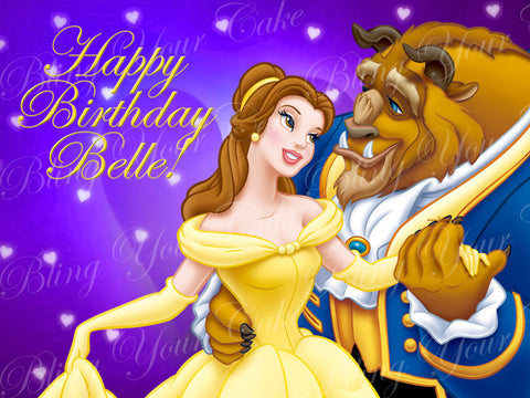 Beauty and the Beast Edible Icing Sheet Cake Decor Topper - BAB3