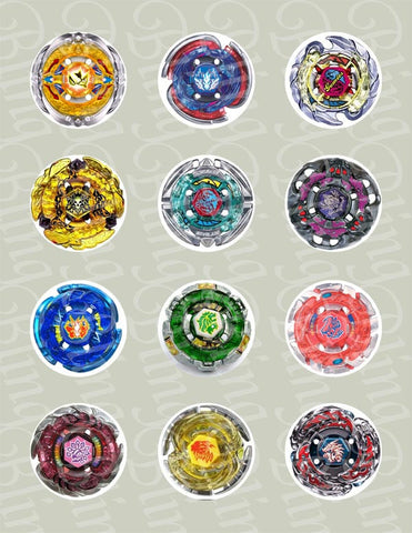 Beyblade Discs Edible Icing Cupcake Decor Toppers - BB2C