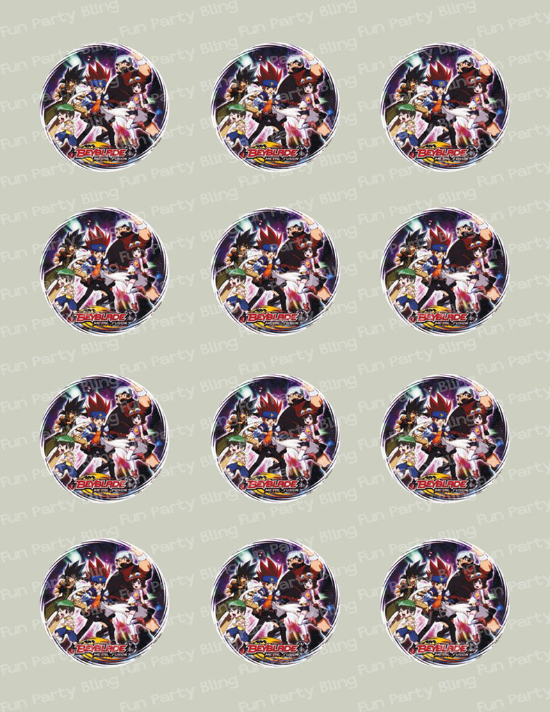 Beyblade Edible Icing Cupcake Decor Toppers - BB5