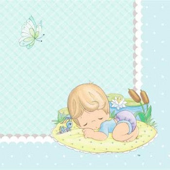 Precious Moments Baby Boy Blue Beverage Napkins