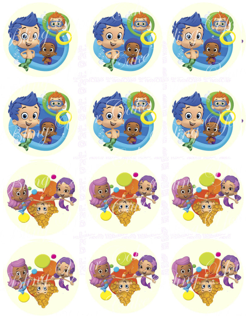 Bubble Guppies Guys and Gals Inspired Edible Icing Cake Decor Toppers - BG5