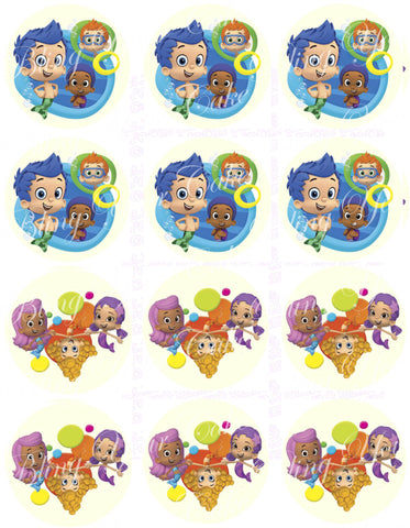 Bubble Guppies Guys and Gals Inspired Edible Icing Cake Decor Toppers - BG5