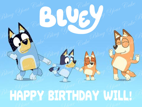 Bluey Edible Icing Sheet Cake Decor Topper - BLY1